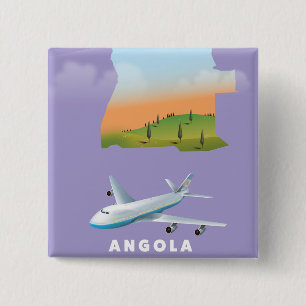 Angola illustrated map poster 2 inch square button
