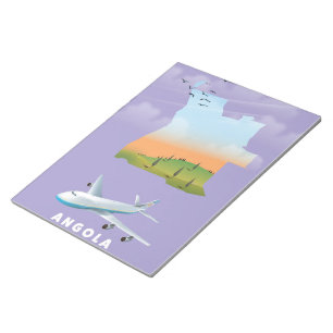 Angola illustrated map poster notepad
