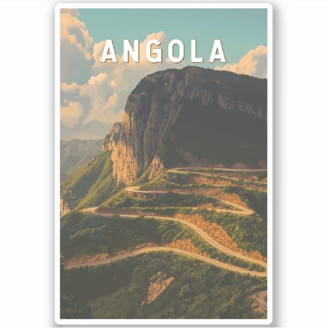 Angola Illustration Travel Art Vintage (Front)