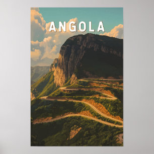Angola Illustration Travel Art Vintage Poster