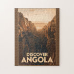 Angola Lubango Travel Art Vintage Jigsaw Puzzle<br><div class="desc">Angola retro vector travel design. Angola,  a hidden gem in Southern Africa,  offers breathtaking landscapes,  from the vibrant capital of Luanda to unspoiled beaches and stunning national parks.</div>