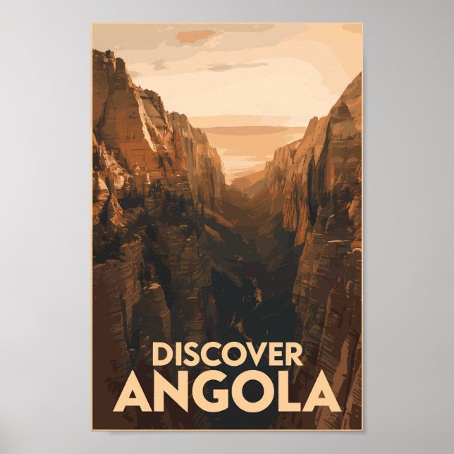 Angola Lubango Travel Art Vintage Poster (Front)