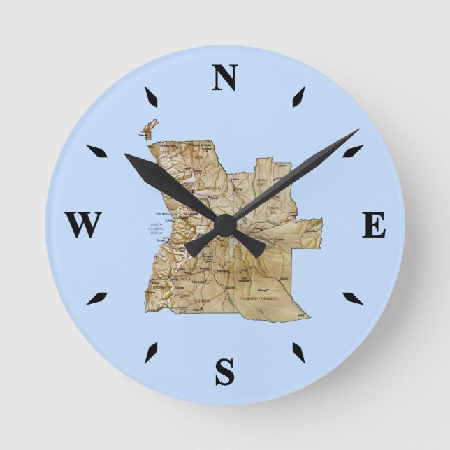 Angola Map Clock (Front)