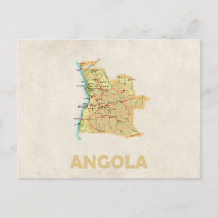 Angola map postcard
