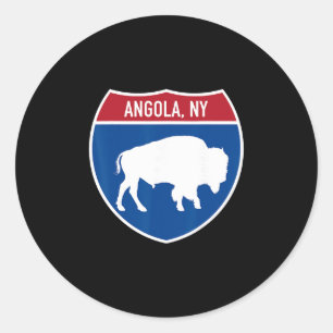 Angola New York Buffalo Ny Highway Interstate Sign Classic Round Sticker