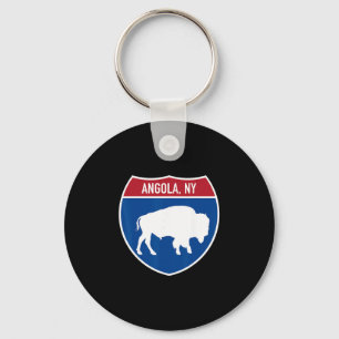 Angola New York Buffalo Ny Highway Interstate Sign Keychain