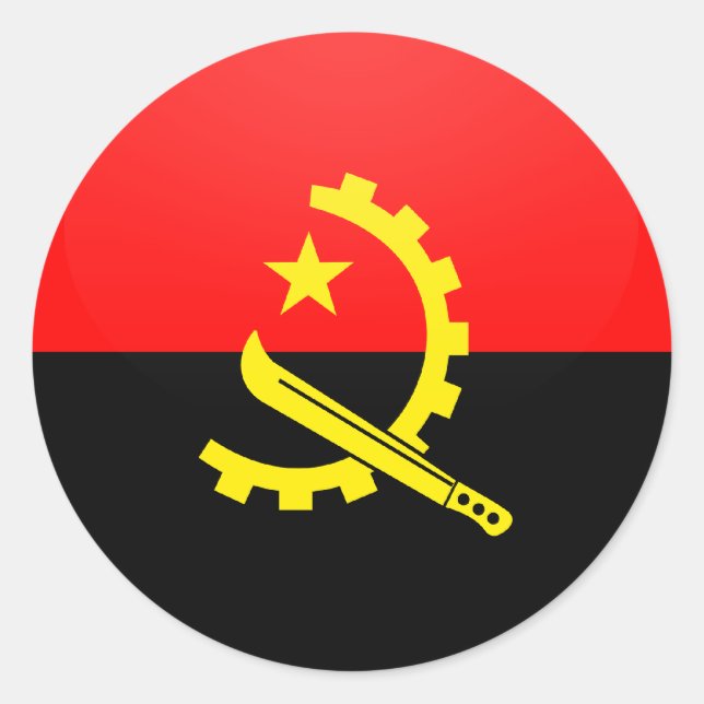 Angola quality Flag Circle Classic Round Sticker (Front)