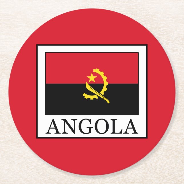 Angola Round Paper Coaster (Front)
