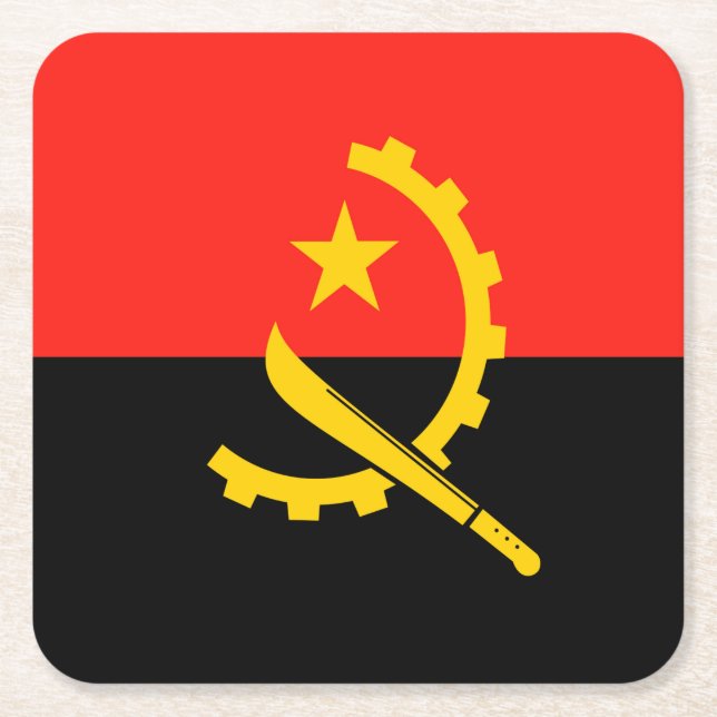 Angola Square Paper Coaster (Front)