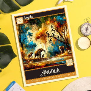 Angola Vintage Painting Postcard