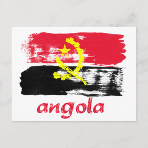 Angolan Brush stroke flag designs Postcard