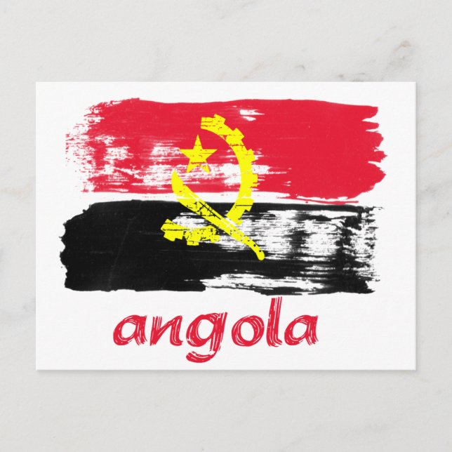 Angolan Brush stroke flag designs Postcard (Front)