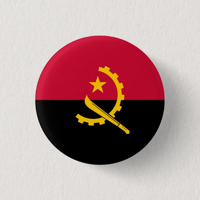 Angolan Flag, Flag of Angola 1 Inch Round Button (Front)