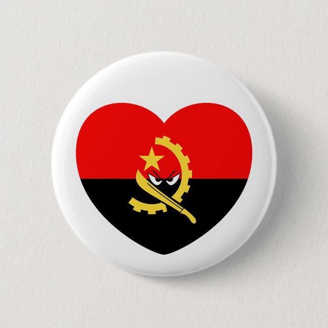 Angolan heart - For real Angolans! 2 Inch Round Button (Front)