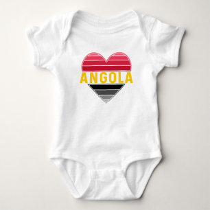 Angolan Heart, I Love Angola Baby Bodysuit