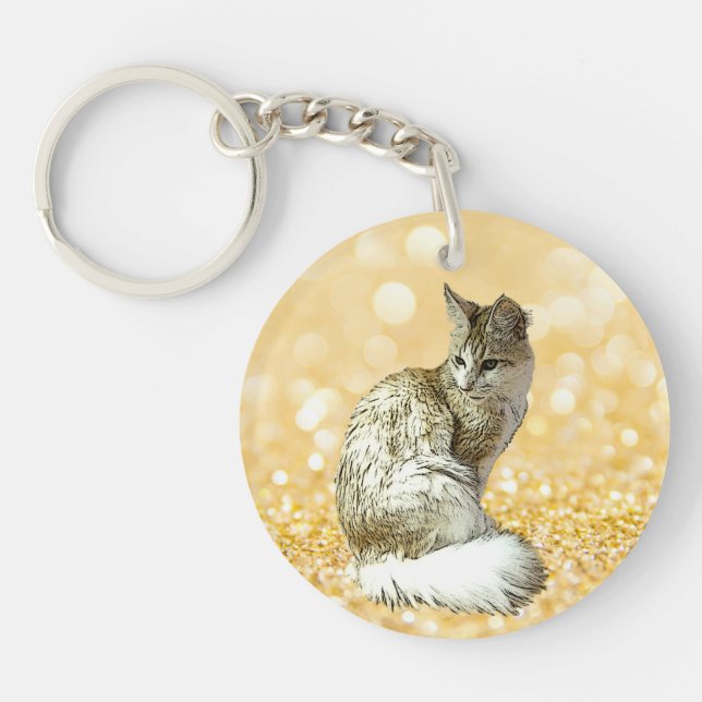 Angora Cat    Keychain (Front)