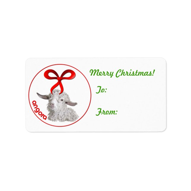 Angora  Goat Christmas Gift Tag Sticker (Front)