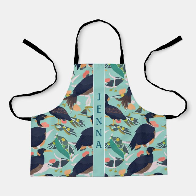 Angora Goat Floral Colourful Custom Pattern Apron (Front)