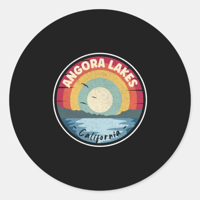 Angora Lakes California Colourful Scene Classic Round Sticker (Front)