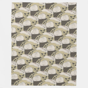 Angora Rabbits Fleece Blanket