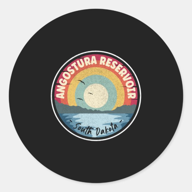Angostura Reservoir South Dakota Classic Round Sticker (Front)