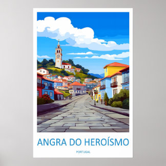 Angra Do Herosmo Affiche de voyage vintage Ski