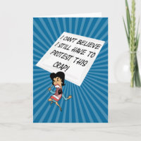 Angry activist with a protest sign