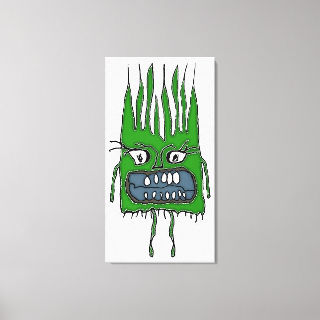 Angry Baby Vampire Funny Scary Drawing Canvas Print (Front)