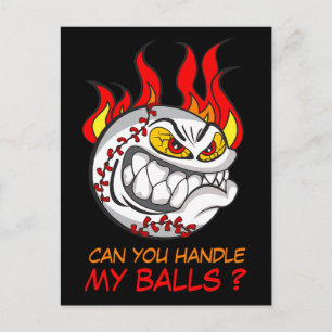 Angry Baseball Ball with Quote, Funny Postcard