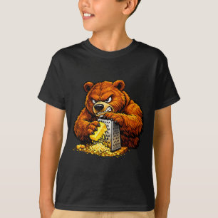 Angry Bear Grating Cheese Grater Design T-Shirt