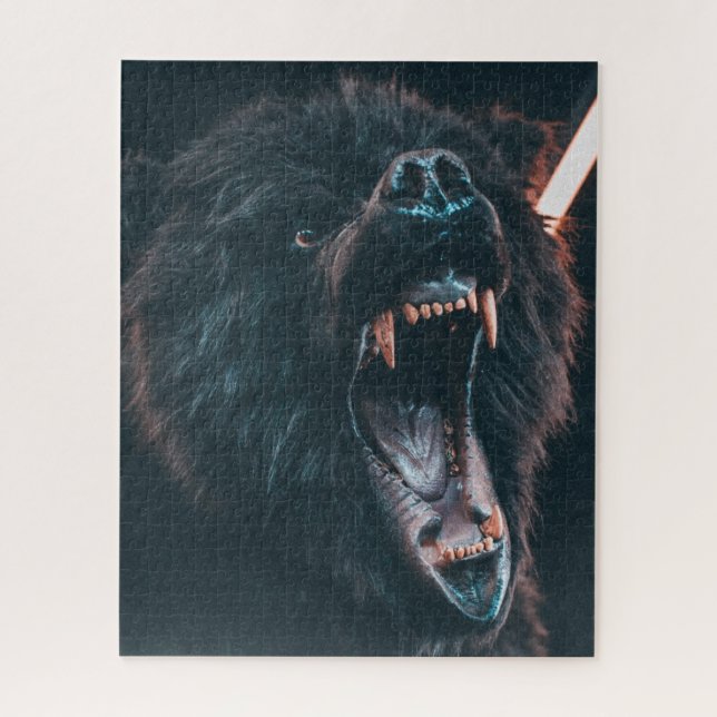 Angry Bear Teeth Black Bear Growl Jigsaw Puzzle (Vertical)