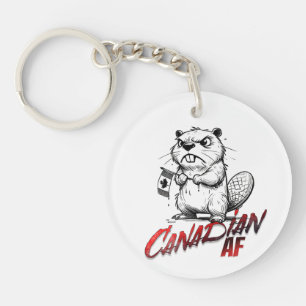 Angry Beaver Canadian AF Keychain