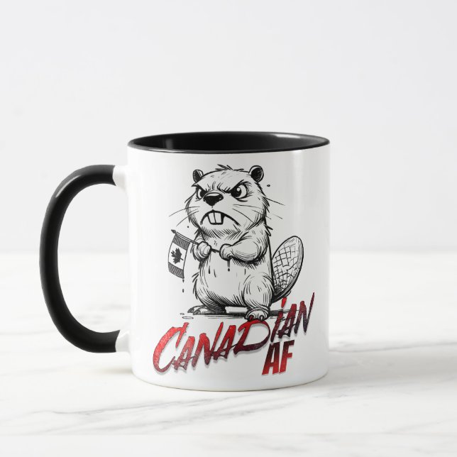 Angry Beaver Canadian AF Mug (Left)