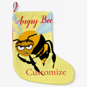 Angry Bee Thunder_Cove Small Christmas Stocking