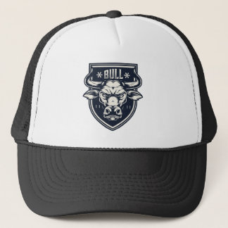 Angry big bull face trucker hat
