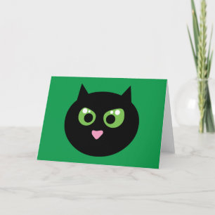 Angry Black Cat Card