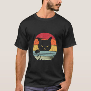 Angry Black Cat for Him & Her Cat Vintage Design T-Shirt