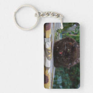 Angry Black Cat Keychain
