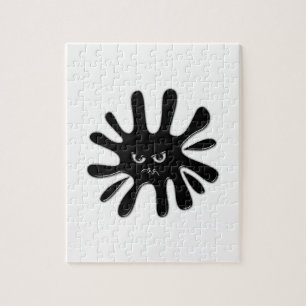 Angry Black Paint Splatter Jigsaw Puzzle