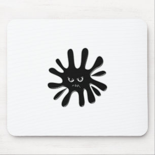 Angry Black Paint Splatter Mouse Pad