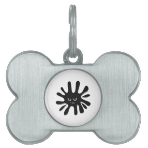 Angry Black Paint Splatter Pet ID Tag