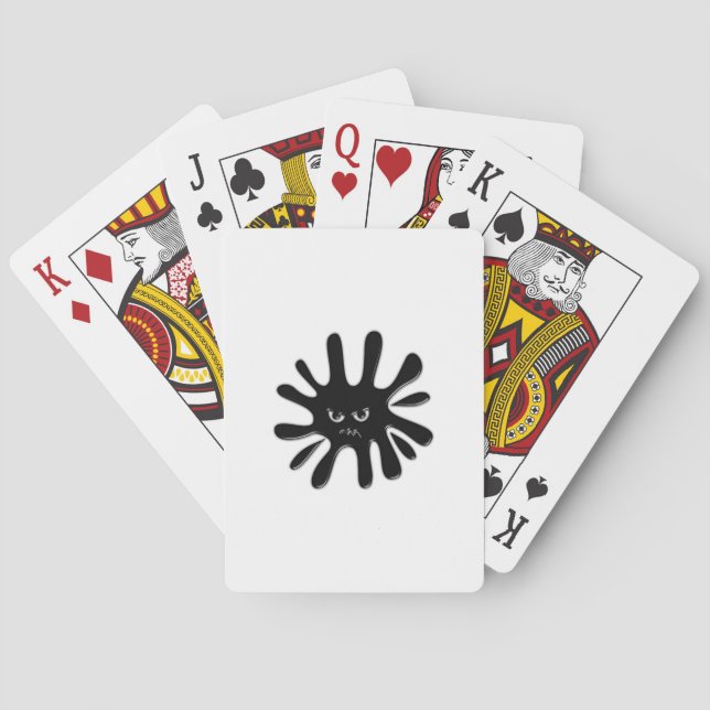 Angry Black Paint Splatter Playing Cards (Back)