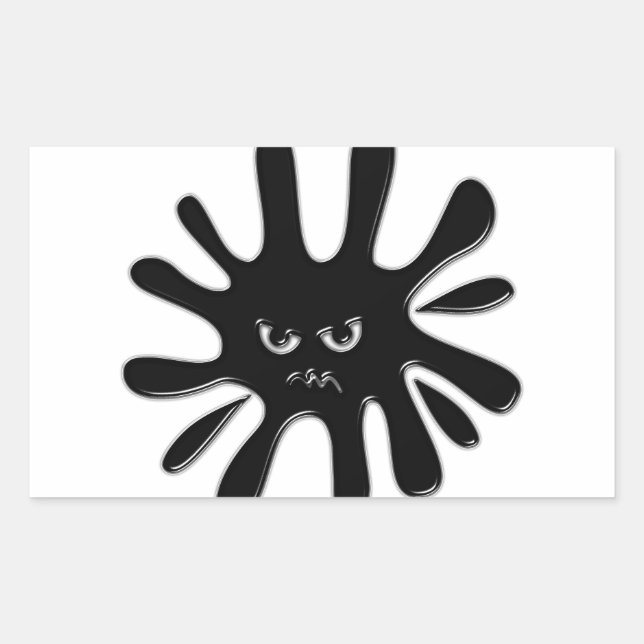 Angry Black Paint Splatter Sticker (Front)