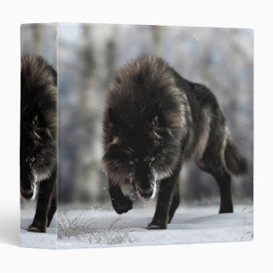 Angry black wolf binder
