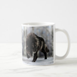 Angry black wolf coffee mug