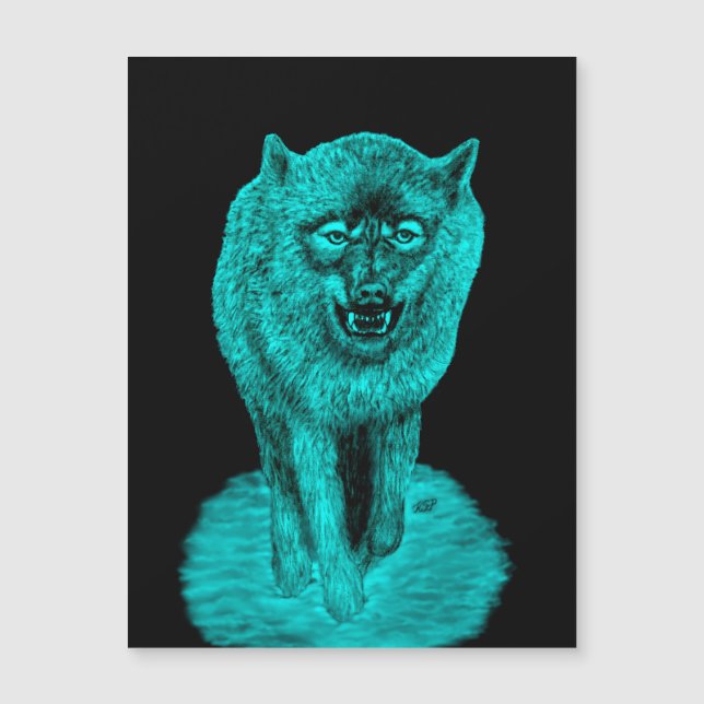 Angry Black Wolf in the Night (Front)