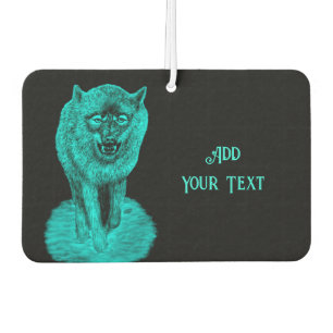 Angry Black Wolf in the Night Air Freshener