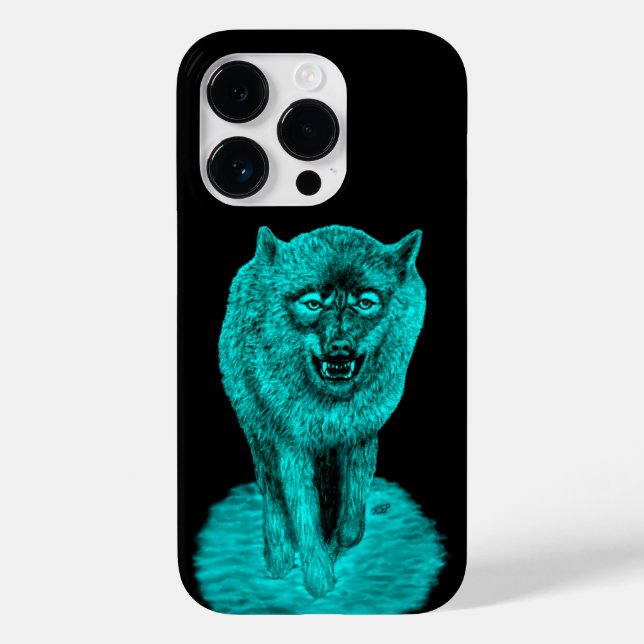 Angry Black Wolf in the Night Case-Mate iPhone Case (Back)