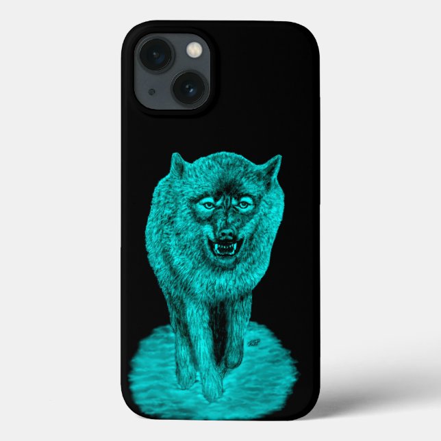 Angry Black Wolf in the Night Case-Mate iPhone Case (Back)