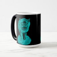 Angry Black Wolf in the Night